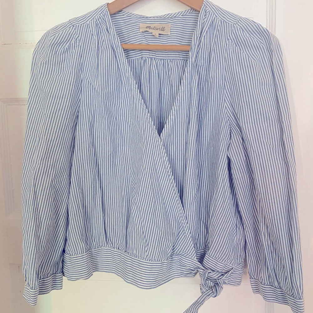 Madewell striped wrap top